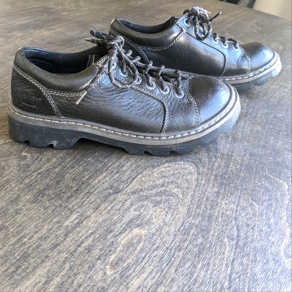 Caterpillar Shoes - CAT Caterpillar Black Lug Sole Y2K Platform Chunky Heel Lace Up Heavy Shoe